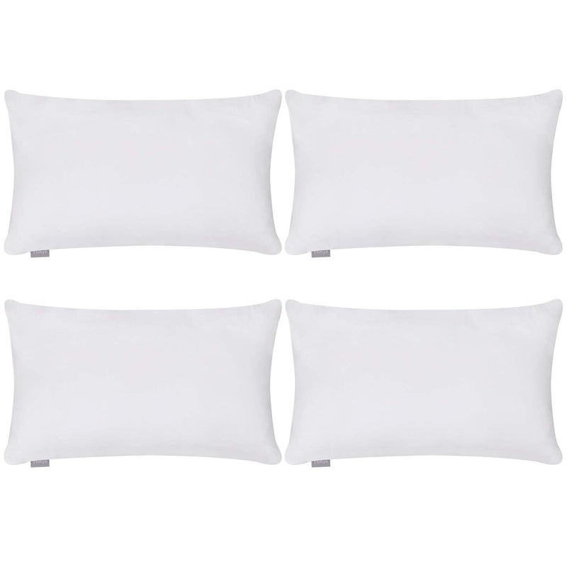 Thmyo 4-Pack 100% Cotton Lumbar Comfortable Solid Decorative Throw Pillow Case Rectangle Cushion Cover Pillowcase DIY Throw Pillowcase for Sofa Bed(Only Covers Not Inserts)(12x20inch/30x50cm White) - Image 1